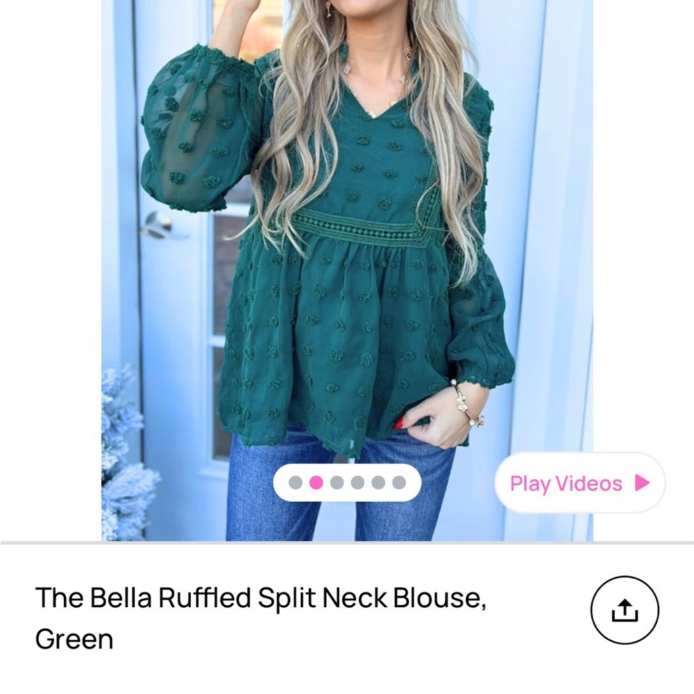 Elegant Green Ruffled Blouse